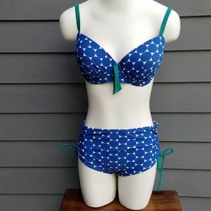 Pour Moi Blue/Green Polka Dot Bikini ( 2 pieces)